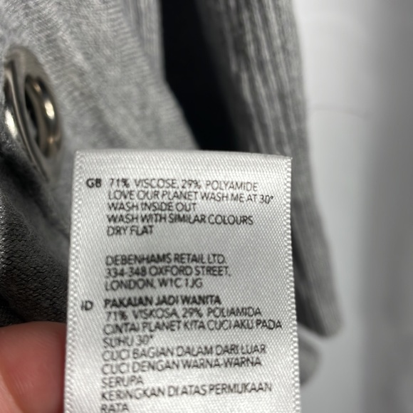 Plus size Star grey open front cardigan with silver grommets. - Picture 7 of 9